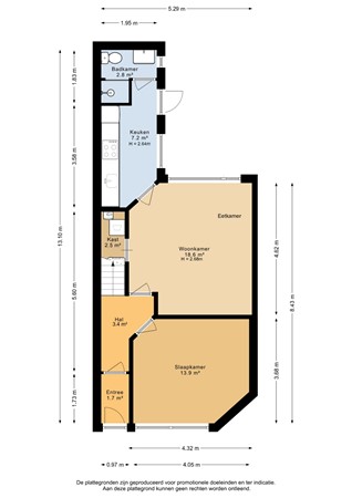 Floorplan - Ottergracht 22, 3064 LN Rotterdam